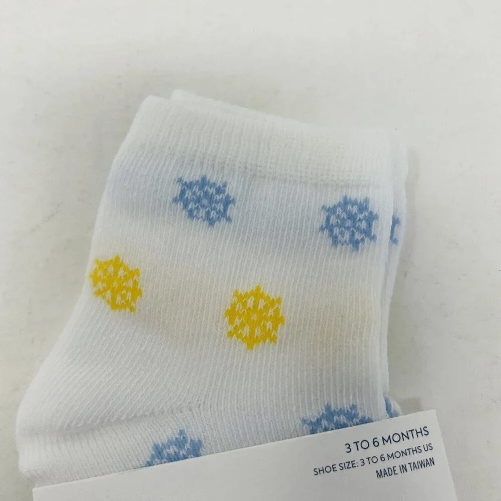 Janie and Jack Baby Boys 3-6 Months Nautical Print Ankle Socks in‎ White/Blue
